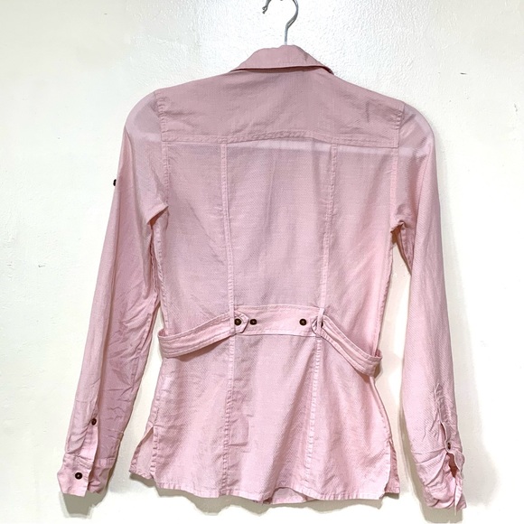 Armani Exchange Baby Pink Semi Sheer Button Down Shirt Blouse Size XS - Picture 3 of 14